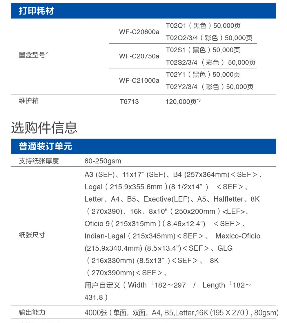 愛普生 Epson WF-C20750C A3企業(yè)級墨倉式 陣列復(fù)合機 彩色一體機 愛普生 Epson WF-C20750C A3企業(yè)級墨倉式 陣列復(fù)合機 彩色一體機